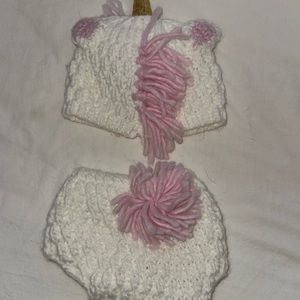 Unicorn knitted newborn outfit